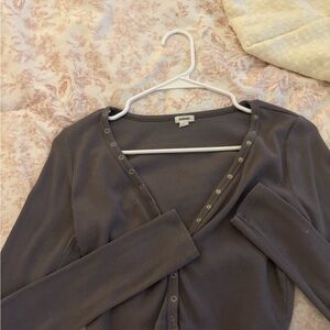 Garage Ribbed Top in Charcoal Gray